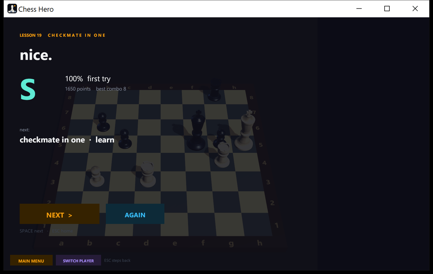 Chess Hero 3D - Results